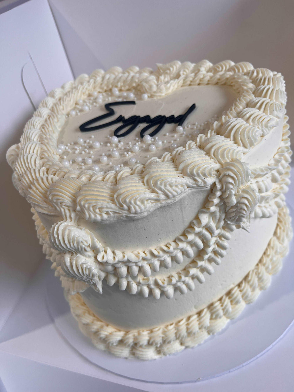 Heart Shaped Engagement Cake