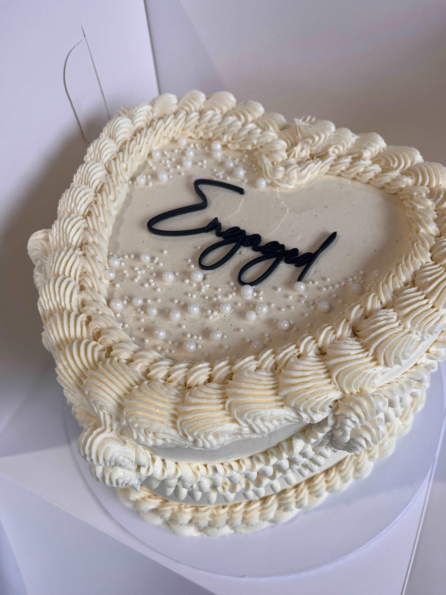 Heart Shaped Engagement Cake