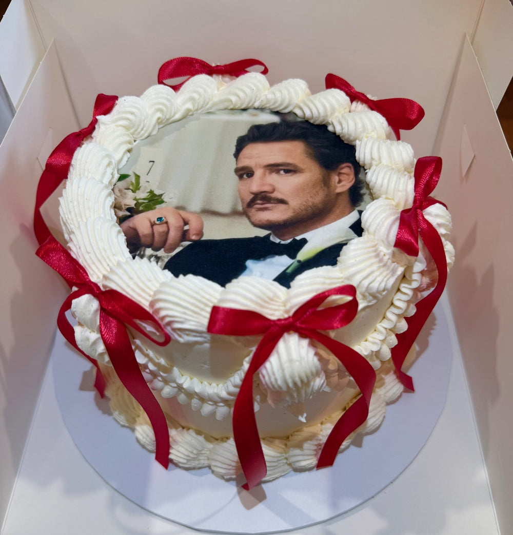 Image Cake With Red Bows - Custom Cakes BNE Brisbane