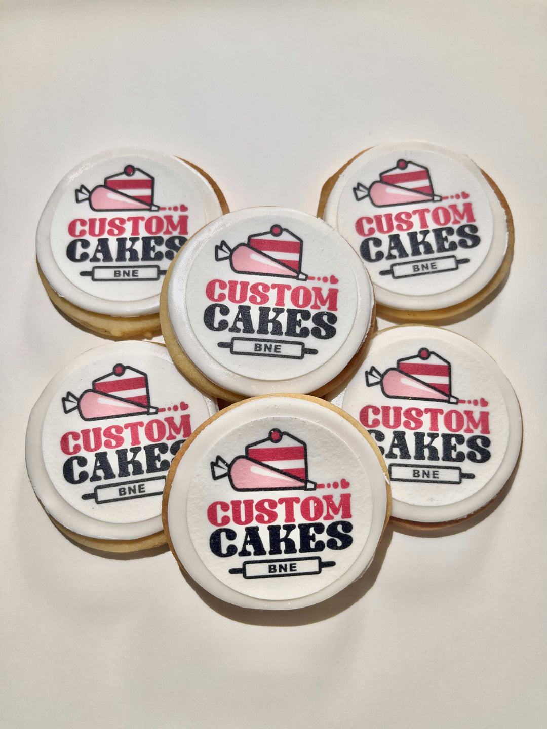 Box of custom edible image sugar cookies, perfect for corporate gifts, weddings, and birthdays.