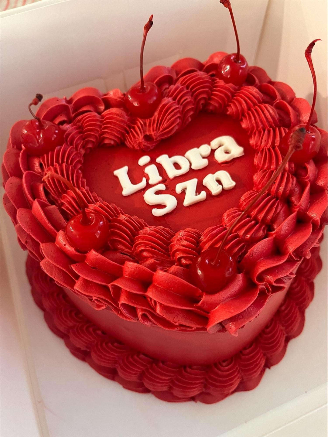 Red heart shaped vintage cake | Custom Cakes BNE