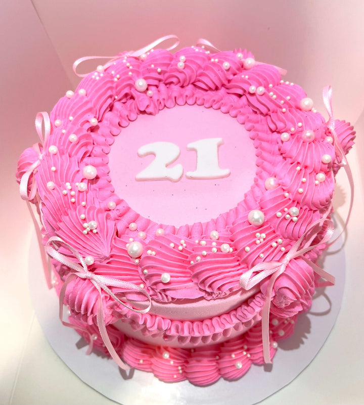 Pearl Thin Bow Ribbon Cake