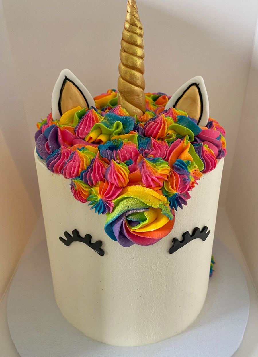 Bright Rainbow Unicorn Cake Brisbane
