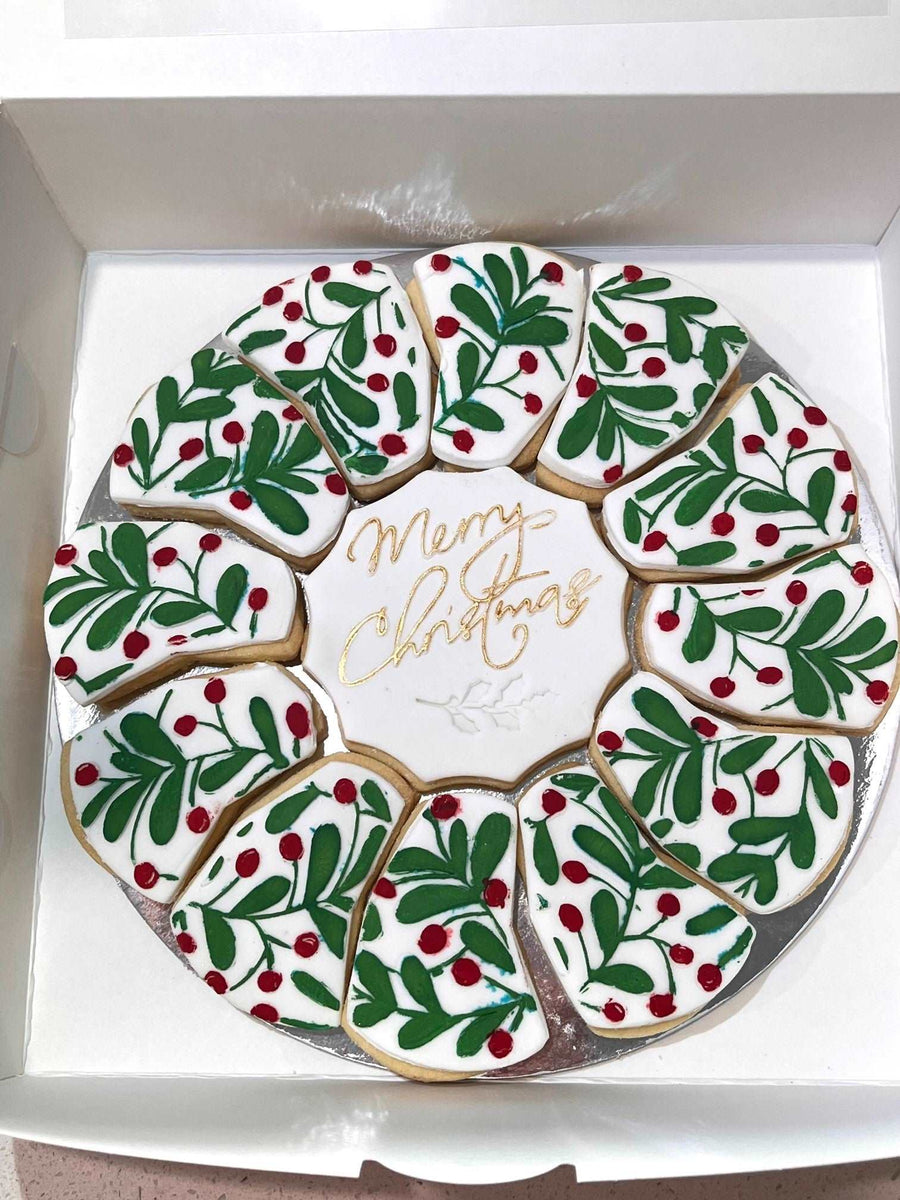 Merry Christmas Wreath Sugar Cookie Pack