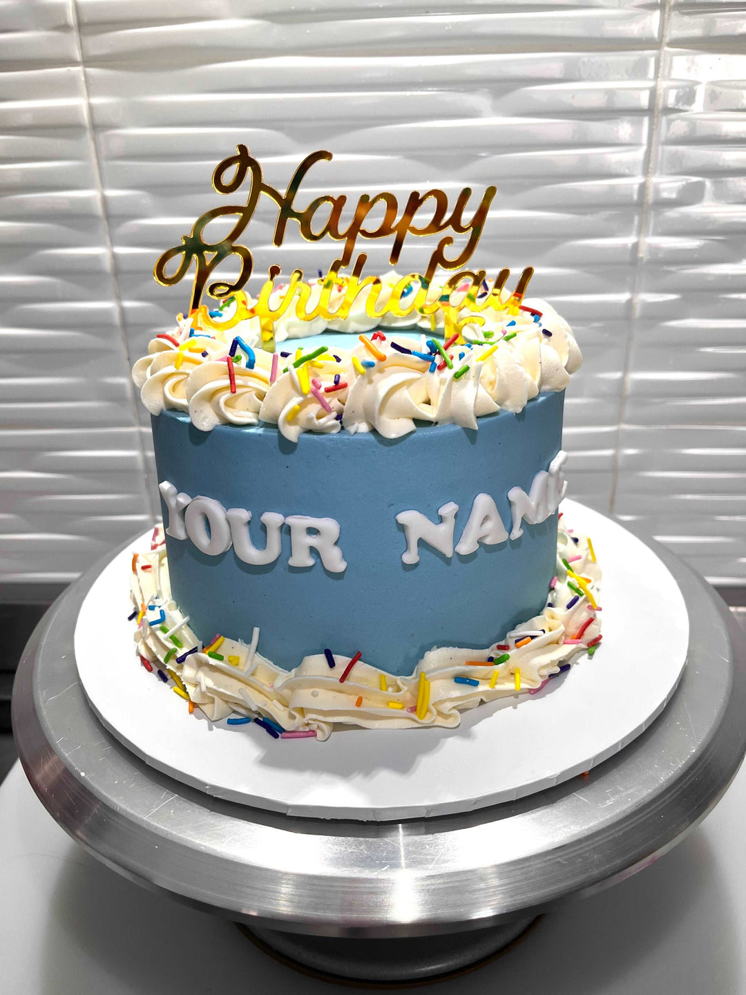 Custom Name Happy Birthday Cake