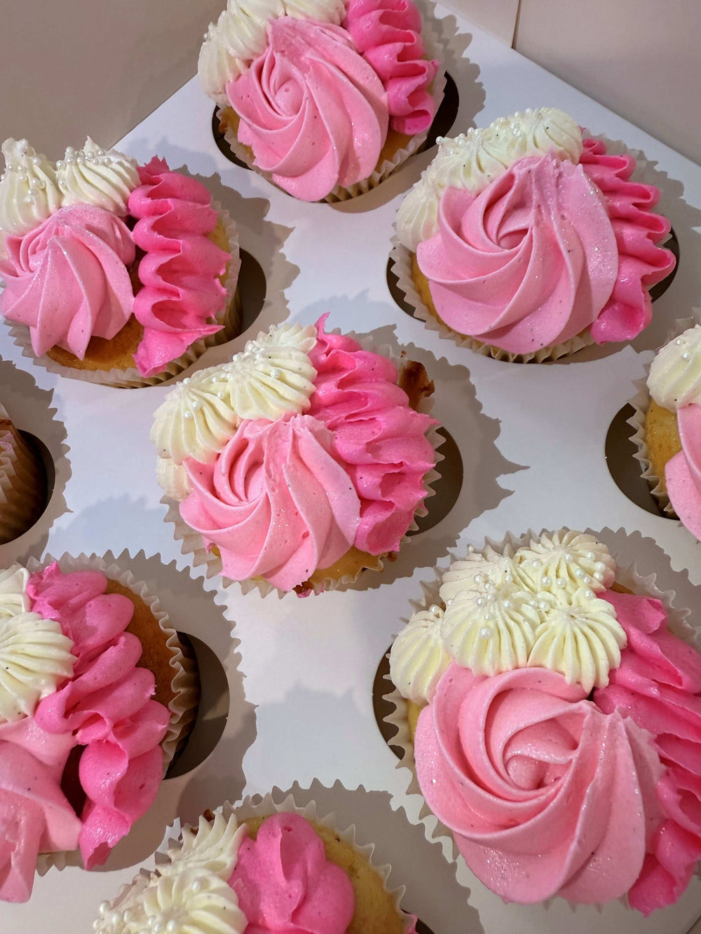 Elegant cupcakes pink & White Brisbane
