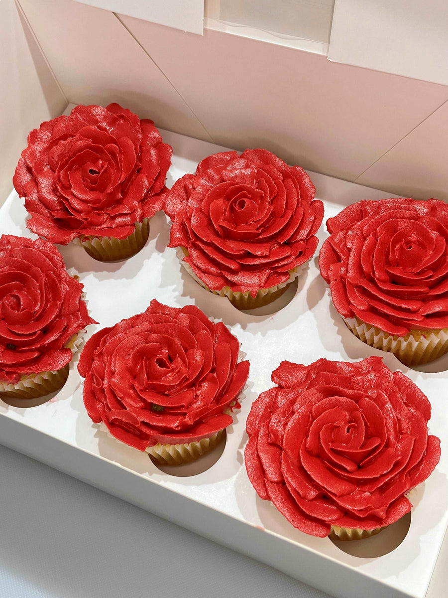 Red Rose Cupcakes Individual Petals