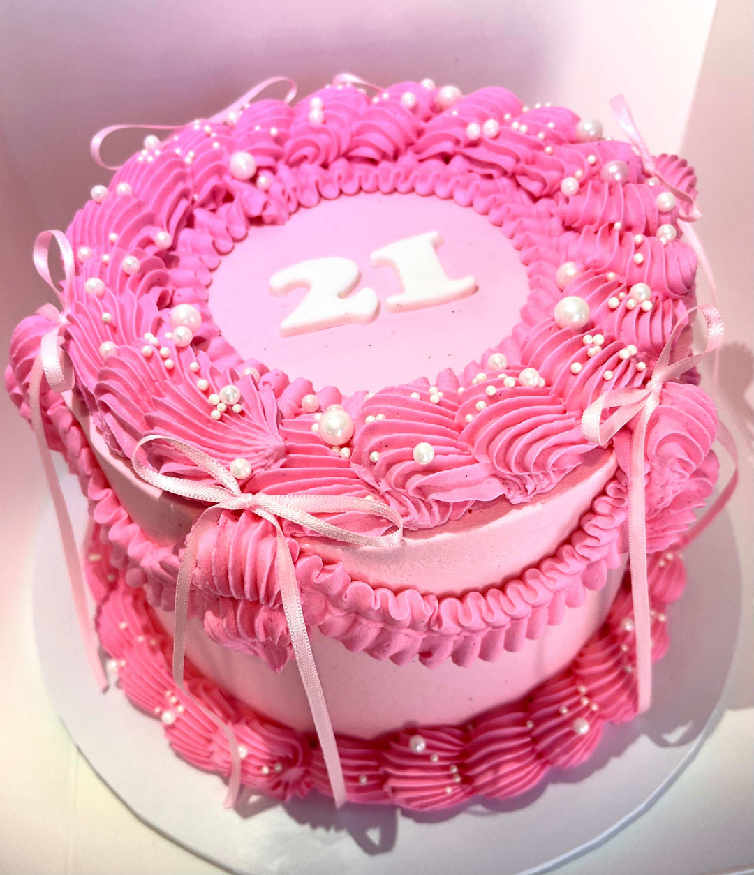 Pearl Thin Bow Ribbon Cake