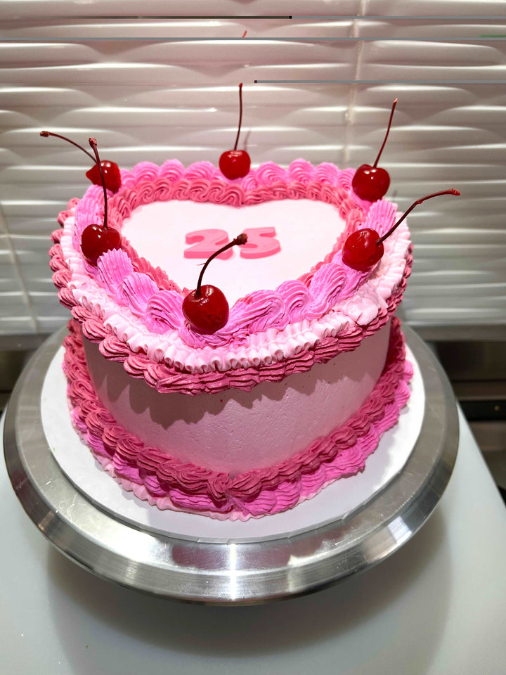 Vintage Love Heart Cake